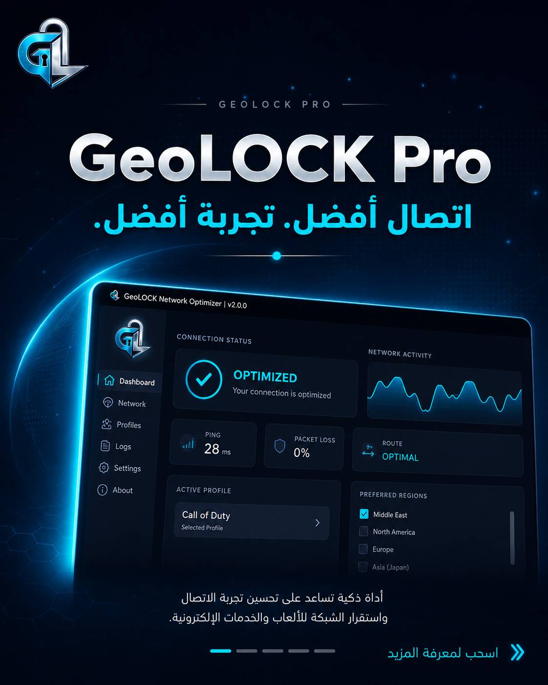GeoLOCK Network Diagnostic Screen